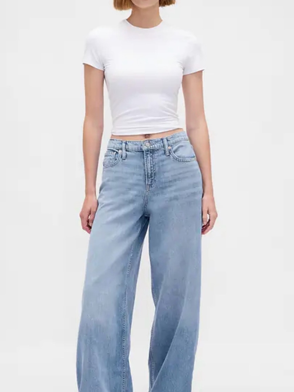 Wide Leg High-Rise Light Blue Women's Jeans